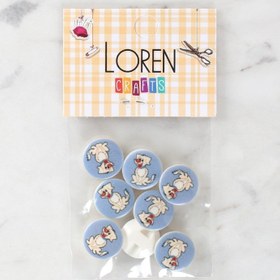 Resim Loren Crafts 8'li Köpek Düğme - 1243 