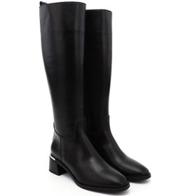 Resim Gönderir Kadın Siyah Platinum Fermuarlı Kalın Topuklu Hakiki Deri Çizme Dkzc84335882 Siyah 