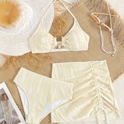 Resim Kadınların Düz Renk Seksi Bikini Takımı 