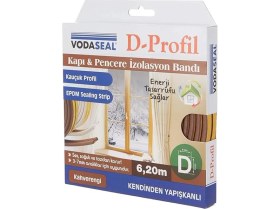 Resim AyrStore 53.01.050 Kapı Pencere Izolasyon Bandı, Kendinden Yapışkanlı, Kahve 