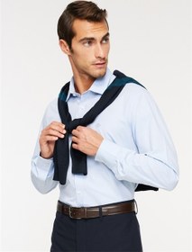 Resim Beymen Business Comfort Fit Klasik Yaka Açık Mavi Erkek Gömlek 4B2024100021 