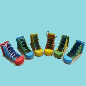 Resim Ahşap Bağcık Bağlama - Sarı-Yeşil 