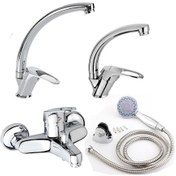 Resim Moonshop Banyo + Lavabo + Mutfak Batarya Seti 4'lü Krom 