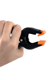 Resim Badem10 Yaylı Kıskaç Mandal El Tip İşkence Siyah Klips Hobi 35 mm 4 ADET 