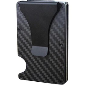 Resim Malory Karbon Fiber Kredi Kartı Tutucu Metal Para ile Klip Rfıd Engelleme Ince Metal Cüzdan Çanta Erkekler Için (Yeni) (Yurt Dışından) 