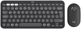 Resim Logitech Pebble 2 Set Çoklu Cihaz Özellikli Sessiz Kablosuz Türkçe Q Klavye ve Mouse Seti - Siyah 
