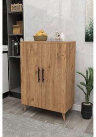 Resim Pegasus 3 Raflı 2 Kapaklı Çok Amaçlı Dolap Mutfak Banyo Balkon Erzak Killer Dolabı - Çam 