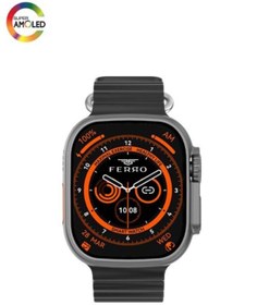 Resim FSW1116 Siyah Kasa Unisex 49mm Yeni Sürüm AMOLED Ekran Akıllı Kol Saati 