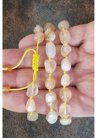 Resim Pozitif Doğal Taş Flower Agate, Çiçek Akik Bileklik, Makrome Ayarlı 545-2 Çok Renkli 