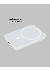 Resim 5000mah Manyetik Powerbank İphone Serisi İçin Taşınabilir Kablosuz Şarj Cihazı 