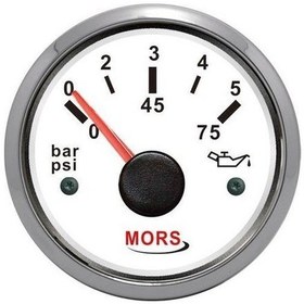 Resim Mors Yağ Göstergesi 12-24 V 10 Bar - Beyaz Çap 55Mm Beyaz 