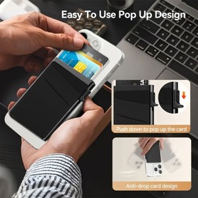 Resim Yan İtme Manyetik Erkek Kartlık, RFID Engelleme Özellikli iPhone Ultra İnce Otomatik Çıkartmalı Kartlık 