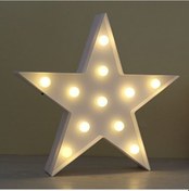 Resim Led Işıklı Beyaz Yıldız Gece Lambası Dekoratif Aydınlatma Çok Renkli 