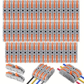 Resim 50 adet Kolu Kablo Bağlayıcıları, Hızlı Montaj Tipi Bağlayıcılar, Elektrikli Kablo Kelepçeleri, 4 Mm² Konduktör Kelepçesi Bağlantı Kelepçeleri, Serbest Birleştirilebilir 