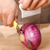Resim Çok Yönlü Paslanmaz Çelik Soğan Dilimleyici & Et Yumuşatıcı - Sebzeler, Patatesler, Domatesler & Limonlar İçin Mükemmel - Ergonomik Tam Tutma Saplı Mutfak Aracı, Tutucu, Kesme Aracı, Gadget 