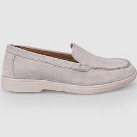 Resim %100 Hakiki Deri Bej Süet Kadın Loafer Bej 