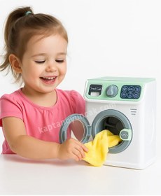 Resim Pilli Büyük Boy Dokunmatik Tuşlu Çamaşır Makinası Oyuncak 