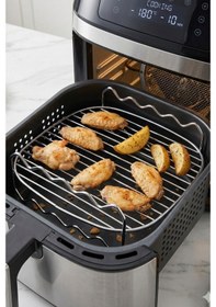 Resim Airfryer Izgara Teli Zigzag Model Fritöz Metal Aksesuarı Xxl Krom 