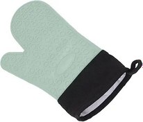 Resim Nikou Silikon Fırın Eldiveni Kaymaz Mutfak Pişirme Eldiveni Yüksek Sıcaklığa Dayanıklı 2 Parmak Uzun (Yeşil) 