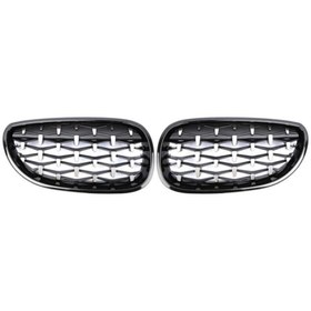 Resim Bmw 5 Serisi E60 2004-2009 Uyumlu Dıamond Panjur ( Böbrek ) Pıano Black 