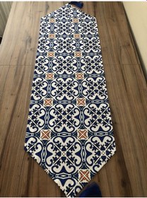 Resim Mavi Çini Desenli Runner Çok Renkli 