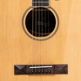 Resim Stagg SA-45 Dreadnought Elektro Akustik Gitar (LW) 