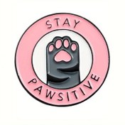 Resim Herhangi Bir Düz Yüzey İçin Uygun Vinil Kedi Pati Etiketi "Pozitif Kal" - Dizüstü Bilgisayar, Su Şişesi, Araç Boyası, Pencereler, Duvarlar, Kupalar, Alet Kutuları, Gitarlar, Scooter'lar, Tekneler, Buzdolapları 