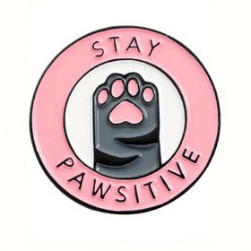 Resim Herhangi Bir Düz Yüzey İçin Uygun Vinil Kedi Pati Etiketi "Pozitif Kal" - Dizüstü Bilgisayar, Su Şişesi, Araç Boyası, Pencereler, Duvarlar, Kupalar, Alet Kutuları, Gitarlar, Scooter'lar, Tekneler, Buzdolapları 