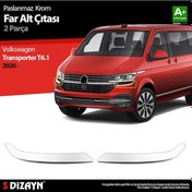 Resim S-Dizayn Vw Transporter T6.1 Krom Far Alt Çıtası 2 Prç. 2020 Üzer 