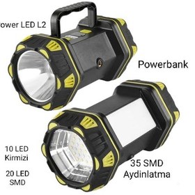 Resim F.b.ı F-262 Yeni Güçlü Çift Taraflı Taşınabilir Spot Ve Işıldak Usb Powerbank Şarjlı Fener Açık Kahverengi 