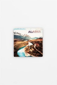 Resim Alaska Temalı Ahşap Bardak Altlığı 