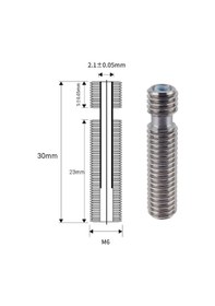 Resim Koodmax 2 Adet 3d Yazıcı M6x30mm Teflonlu Çelik Barel 2.1mm - E3d V5 Uyumlu 
