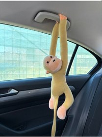 Resim Elleri Yapışan Oyun Ve Uyku Arkadaşı Peluş Maymun Oyuncak Sarılan Maymun M0011 Sarı 