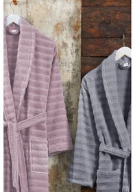 Resim Elart Soft Bornoz Aile Seti 6 Parça 70x135 Cm Gülkurusu-gri Gülkurusu 