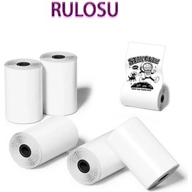 Resim JW JACK WAYNE Mini Termal Yazıcı Rulosu 5 Adet - 5 Rulo Beyaz Mini Yazıcı Kâğıdı 