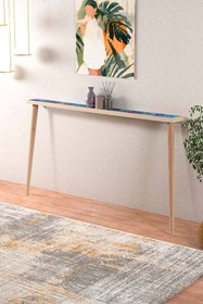 Resim bluecape Amalfi 142x12cm Doğal Ağaç Tek Sıra Traverten Taşlı Dresuar 