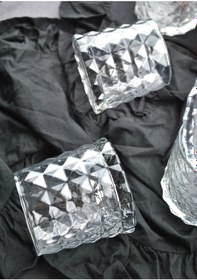 Resim 6 Parça Cam Meşrubat Ve Su Bardağı Seti 370 Ml Cam Kokteyl Bardak -elmas Şeffaf 