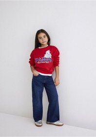 Resim Mavi - Bugs Bunny Baskılı Kırmızı Sweatshirt 7s10071-70471 Kırmızı 