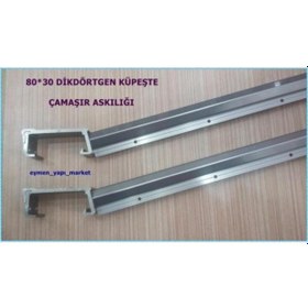 Resim Balkon Çamaşır Kurutma Askısı Dikdörtgen Küpeşte 80x30 
