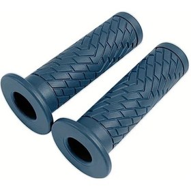 Resim Tongdashop Evrensel 22mm Gri Mavi Motosiklet Gidon Tutacakları Kaymaz Konforlu 