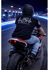 Resim Aybaak Fit Gösteren Rtrace Racing Motorsiklet Baskılı Tişört Siyah 