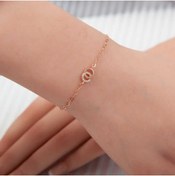 Resim STİLLOVE Gümüş Rose Birleşik Halkalar Kadın Bileklik Sl5359 