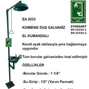 Resim EZEL HİJYEN Ea 2033 Acil Boy Ve Göz Yıkama Duşu (GALVANİZ) 