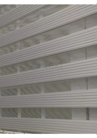 Resim Gri Geniş Plise Zebra Perde Gri 