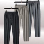 Resim Gengyuanshi Seçkin Erkek Yüksek Esneklikli Düz Paça Pantolonlar İpli Bel & Fermuarlı Cepler - Buz Slick Fiber Nefes Alabilen Naylon-Spandeks Karışımı Spor Salonu, Yürüyüş, Günlük Dış Mekan Kullanımı ve Fitness Giyim için, Modern Görünüm, Yüksek Esnek Kumaş, Aktif Erkekler İçin Şık Tasarım, Hafif Malzeme, Esnek Pantolon 