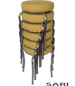 Resim Ankhira Tabure (6 ADET) (MONTELİ GÖNDERİM) Krom Ayaklı, Taytüyü Kumaş, Metal Ahtapot 