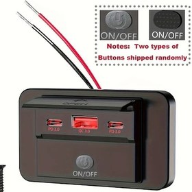 Resim Boatshop1 1 Paket R Üç Portlu Usb Araba Hızlı Şarj Soketi Qc3 0 Pd3 0 Araba Şarj Cihazı Duvara Monte Tip C Araç Rv Tekne Gemi Kamyon Motosiklet Otobüs Uygun 