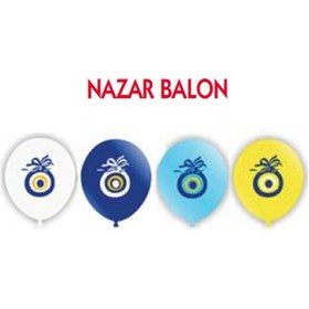Resim Vatan Balon Nazar Boncuğu Baskılı Koyu Mavi 100 LÜ VT912 