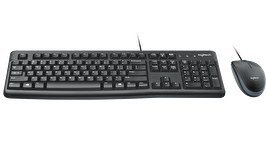 Resim Logitech Mk120 Usb Kablolu Klavye Mouse Set (920-002560) 