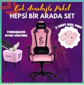 Resim Pro Ayak Uzatmalı Kol Pedli Maximus Pembe Oyuncu Koltuğu -2 Pembe 